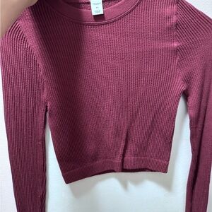 Arizona Jean Company Ribbed Crop Top - Burgundy